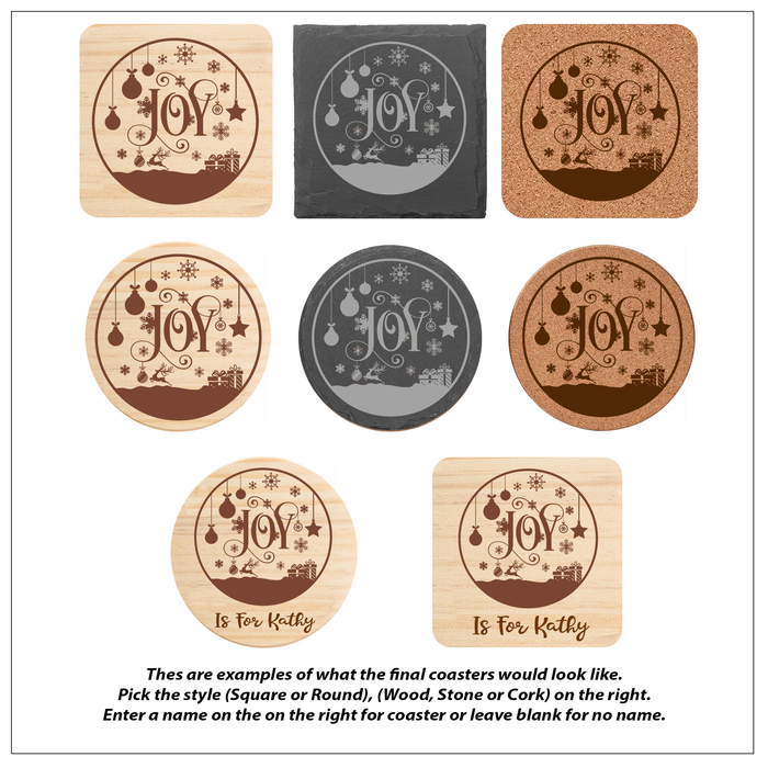 Joy Christmas Coaster