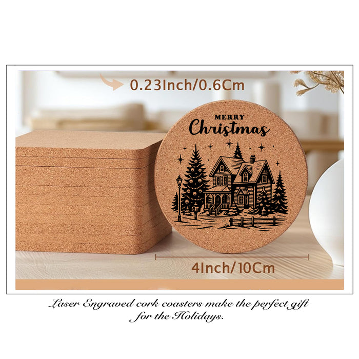 Merry Christmas Cork Home Coasters