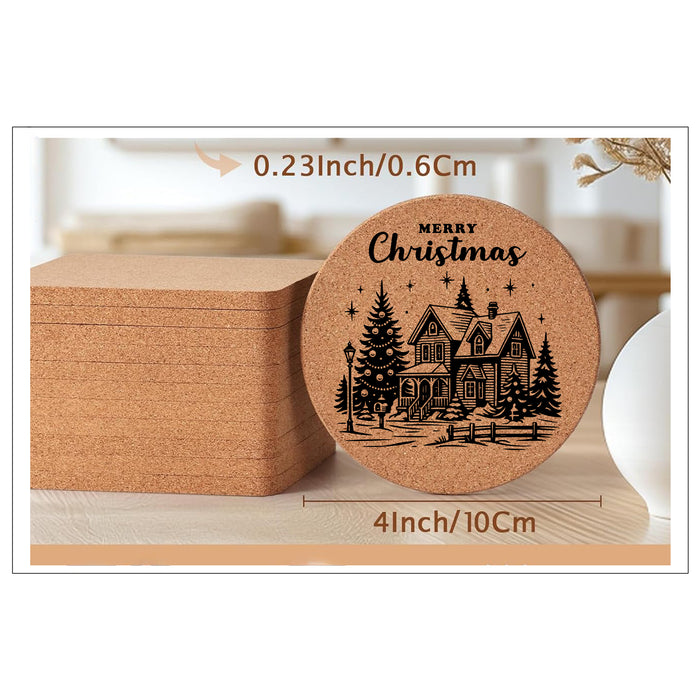 Merry Christmas Cork Home Coasters