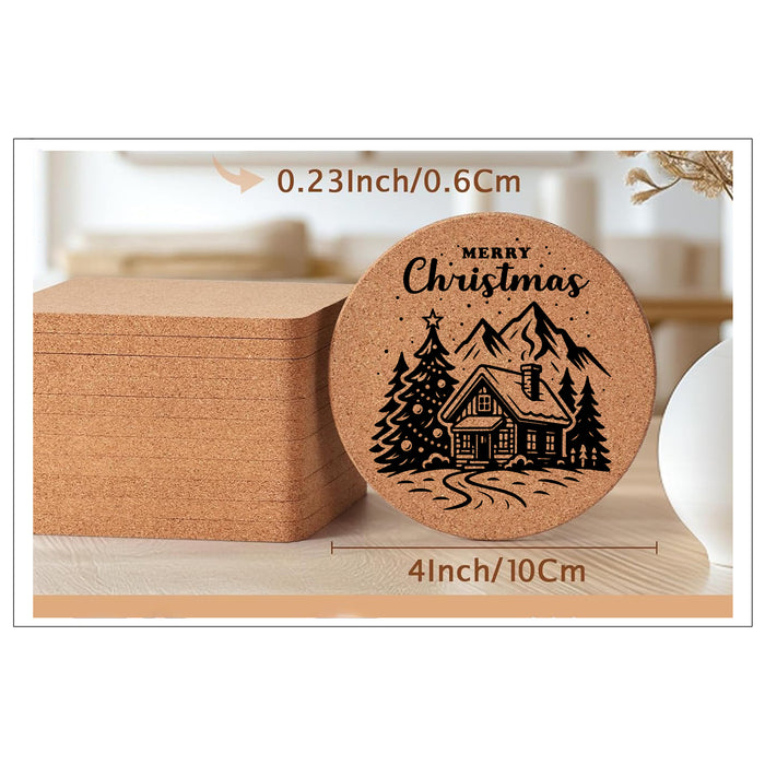 Merry Christmas Mountains Coaster