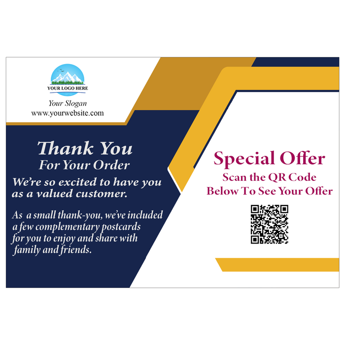 Modern Thank You Cards for Business | Custom 4x6 Package Insert Cards with Referral Postcards