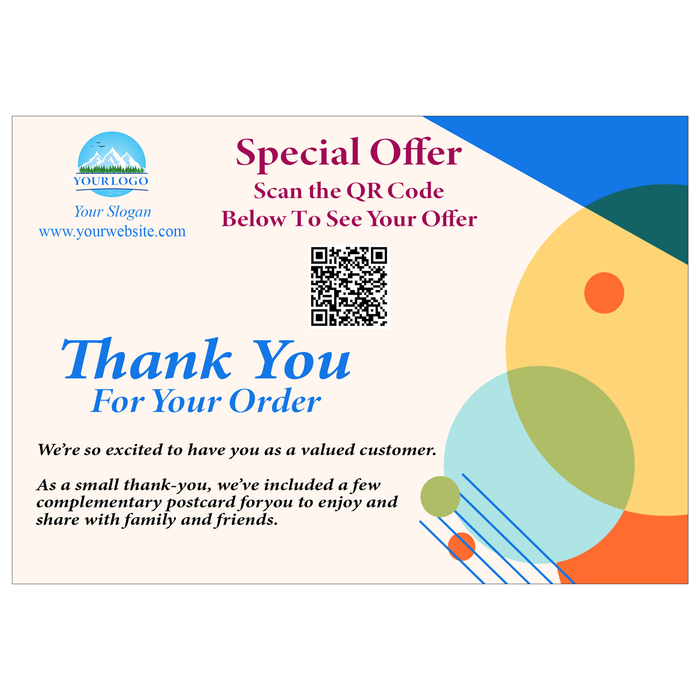 Branded Thank You Cards for Business | Custom 4x6 Package Insert Cards with Referral Postcards