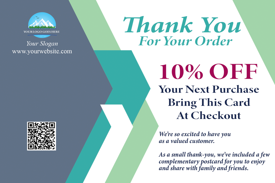 Business Thank You Cards for Business | Custom 4x6 Package Insert Cards with Referral Postcards