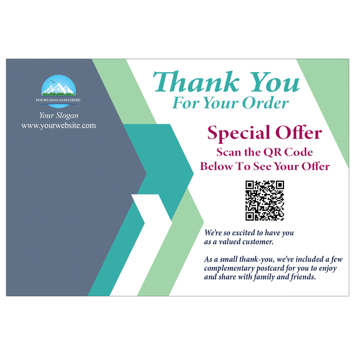 Business Thank You Cards for Business | Custom 4x6 Package Insert Cards with Referral Postcards