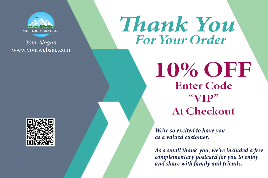 Business Thank You Cards for Business | Custom 4x6 Package Insert Cards with Referral Postcards