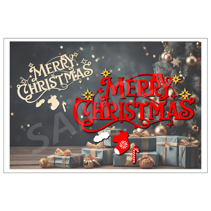 Merry Christmas Laser Cut