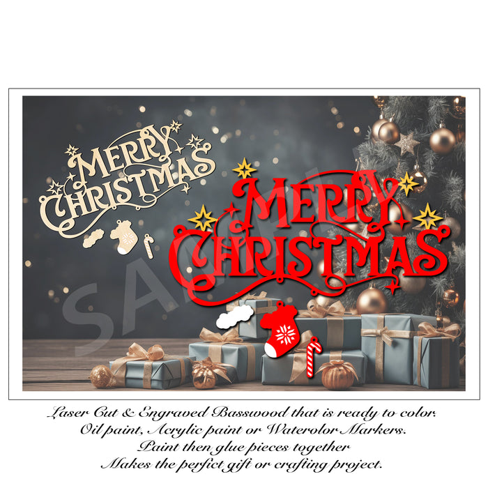 Merry Christmas Laser Cut