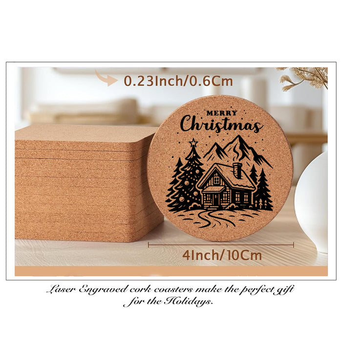 Merry Christmas Mountains Coaster