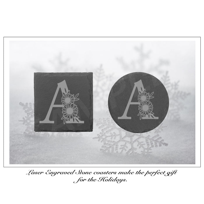 Sunflower Lettering Stone Coaster